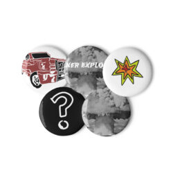 Baker Explosion Pin Back Buttons Set of 5
