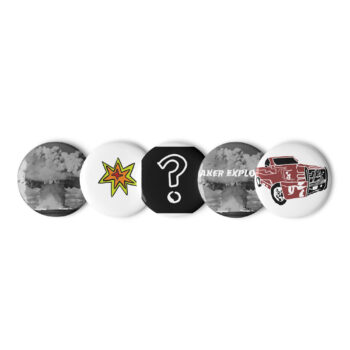 Baker Explosion Pin Back Buttons Set of 5 - Image 3