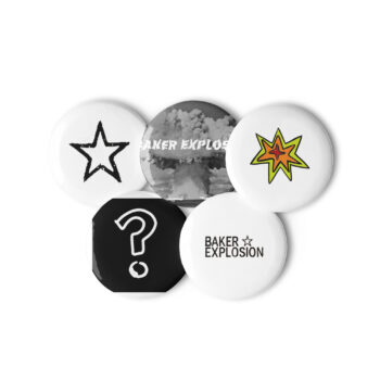 Baker Explosion Pin Back Buttons Set of 5 - Image 6