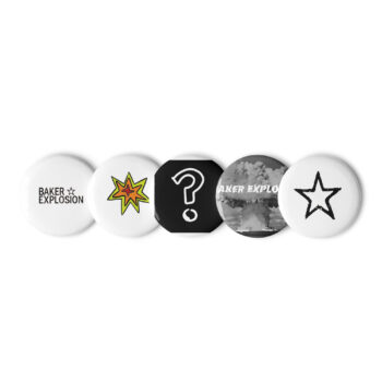 Baker Explosion Pin Back Buttons Set of 5 - Image 5