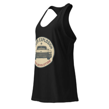 Love Revolution Cadillac Women’s fitted racerback tank top - Image 3